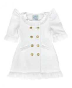 Белое платье в стиле смокинга для девочек с золотистыми фурнитурными пуговицами - Baby, Little Kid, Big Kid Petite Maison Kids