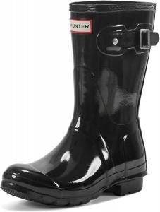 Женские оригинальные короткие резиновые сапоги Hunter Gloss, Black