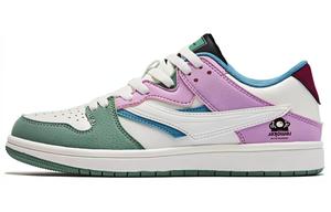 Женские скейтерские кроссовки QIAODAN низкие розовые/зеленые