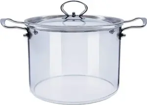 Стеклянная кастрюля с крышкой, прозрачная стеклянная кастрюля (3,5 л) KenyamanHandelsGmbH