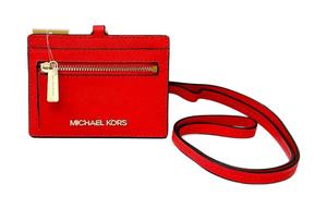 MICHAEL KORS Кожаный картхолдер Jet Set женский красный