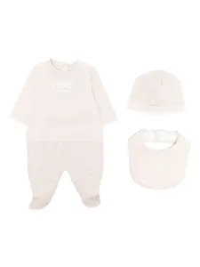 Комплект для новорожденного с логотипом FF FENDI KIDS, коричневый