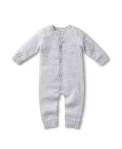 Детский джемпер-комбинезон для девочек из жаккарда Hope & Henry, серый