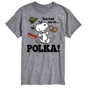 Мужская футболка Peanuts You Had Me At Polka с рисунком Licensed Character, серый