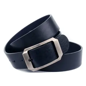 Кожаный ремень Anthoni Crown, темно-синий кожаный джинсовый ремень, синий