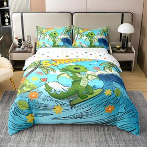 Erosebridal Комплект постельного белья Dragon из 100% хлопка с принтом морской тематики для детей, Green Blue