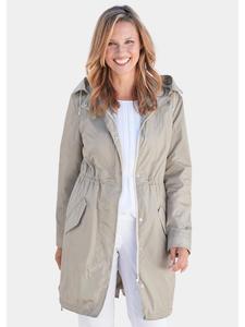 GOLDNER Короткий размер: Легкая парка. Модная, функциональная непромокаемая парка каменного цвета