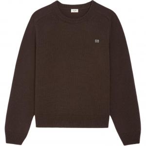 Celine Мужской свитер, коричневый, с круглым вырезом, средней жесткости