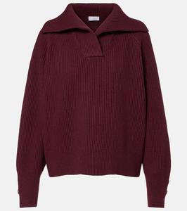 Свитер из шерсти, кашемира и шелка Brunello Cucinelli, Amaranto