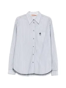 Полосатая вышитая рубашка Nº21, белый