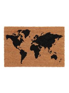 Коврик relaxdays Weltkarte, цвет natur/schwarz - 60 x 40 cm