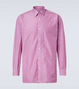 Полосатая хлопковая поплиновая рубашка Charvet, Burgundy