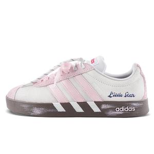 Adidas Кроссовки для скейтбординга VL COURT 2.0 с амортизацией, износостойкие, низкие, унисекс, бежево-розовые