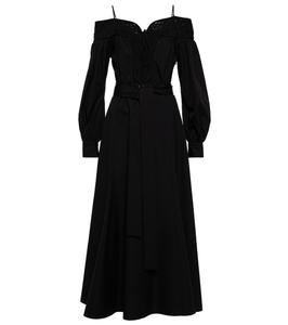 Платье миди из хлопка Elias с кружевной отделкой Gabriela Hearst, черный