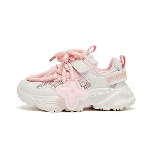 Нескользящие, износостойкие, дышащие, легкие детские кроссовки для бега HOBIBEAR, розовый/белый