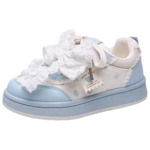 Нескользящие и дышащие низкие кроссовки для скейтбординга для женщин BINGO DUCK, Beige Blue