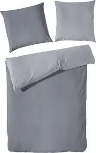 Постельное белье премиум-класса фланелевая Primera 135x200, двустороннее, антрацитово-серое, 174128-888 PRIMERA