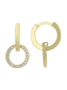 Adeliás Женский кулон из серебра 925 пробы с фианитами в золотой оправе