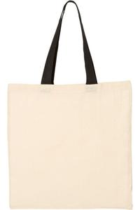 Экономичная сумка Q-Tees с контрастными ручками, цвет natural/ black