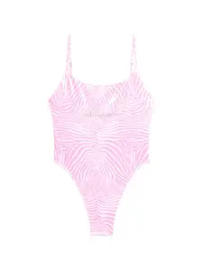 Купальник с зебровым принтом Blumarine, розовый