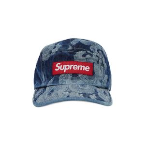 Кепка Supreme Flames из жаккардового денима, цвет Потертый индиго