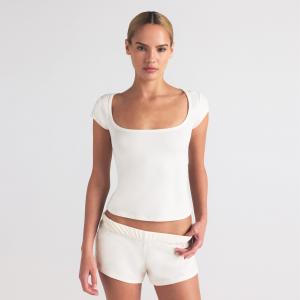 Футболка с круглым вырезом SKIMS COTTON JERSEY, цвет marble