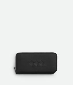 Трехслойный кошелек на молнии Bottega Veneta, черный