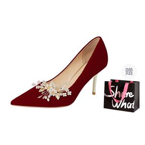 BIGTREE Женские туфли на высоком каблуке красные с подарочной сумкой, цвет Red+Shopping Bag