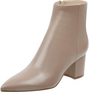 Женские элегантные ботильоны FSJ с заостренным носком, массивным каблуком и боковой молнией, формальная свадебная обувь, размер США 4-15, Taupe