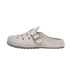 XMISTUO Женские тапочки с закрытым носком на резиновой подошве, бесшумные, устойчивые к истиранию, бежевые, цвет 659-21 Beige