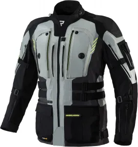 Мужская мотоциклетная куртка REBELHORN Patrol, материал Cordura, мембрана Sympatex, защита локтей и плеч 2-го уровня, защита спины 1-го уровня, термоподкладка, вентиляционные панели, размеры до 7XL, Grey / black / fluorescent yellow