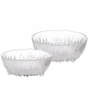 Тарелка Glacier прозрачная KAWASIMAYA, [Two-Piece Set]Crystal Glass Fruit Bowl (Medium Size+Small Size)