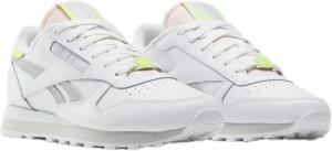 Женские кроссовки Reebok Classic Leather, белый/желтый/серый