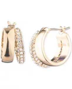 Маленькие серьги-кольца с паве, 0,9 дюйма Lauren Ralph Lauren, gold