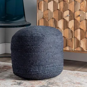 Пуф Bristol Braided Solid Jute Filled Ottoman Pouf nuLOOM, Размер: 36 x 46 x 46 см см, синий