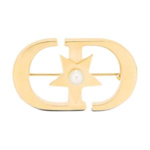 Металлическая брошь женская золотая DIOR