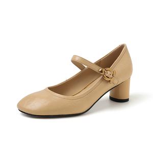 AIQINISHA Женские туфли Мэри Джейн абрикосовые, цвет Apricot