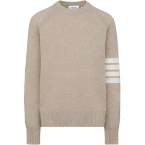 Футболка-поло с четырьмя полосами THOM BROWNE, бежевый