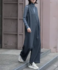 Комбинезон из меланжевой саржи