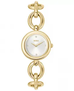Женские часы Live Quartz Slim Ionic с тонким позолоченным корпусом из нержавеющей стали, 28 мм Hugo Boss