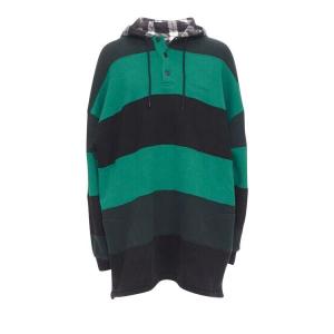 Толстовка Balenciaga Patchwork Hooded Sweatshirt, Black/Green