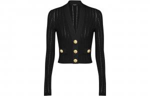 Открытый укороченный кардиган BALMAIN, черный