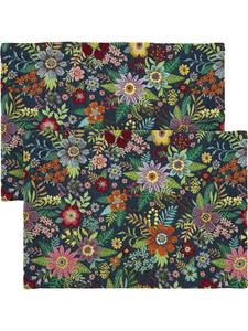 Erwin Müller Жаккардовые, хлопчатобумажные, тканые салфетки, набор из 2 штук, синий и разноцветный