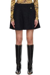 Ganni Серая шерстяная мини-юбка