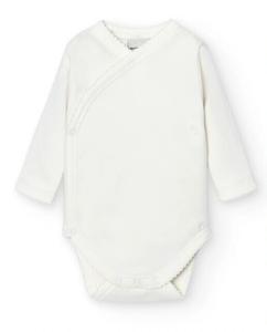 Набор из 2 базовых детских боди-перекрестков интерлок Babidú, бежевый