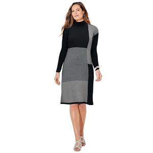 Женское платье-свитер plus size в стиле colorblock Catherines