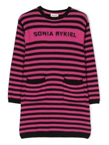 Sonia Rykiel платье в полоску с длинными рукавами, розовый