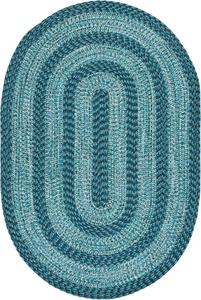 Ковер SAFAVIEH, 183 x 244 см, из коллекции Washable Rug Braided Collection, овальный, Blue & Green, ручной работы, для помещений и улицы, устойчивый к погодным условиям, идеально для патио, гостиной, прихожей, столовой (BRA265N)