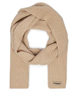 Шарф женский Pinko шерстяной с добавлением кашемира, бежевый