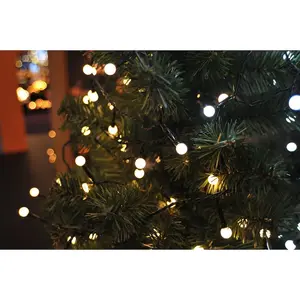 Светодиодная гирлянда Рождественский декор для улицы 160 светодиодов, огоньки, круглые светодиоды, 160 теплых белых диодов Konstsmide, черный